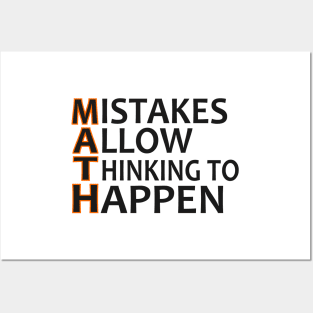 Mistakes allow thinking to happen Funny Math Gifts Posters and Art